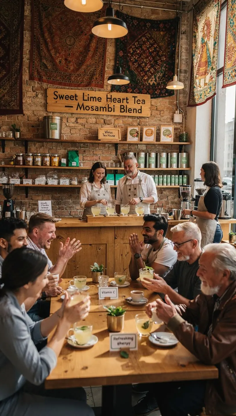 Saldžiosios kalkės širdies arbatos pakuotė su etniniais raštais.